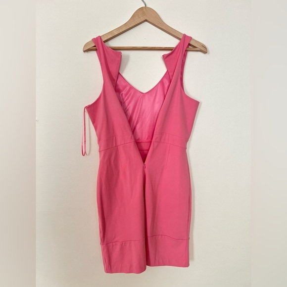 Cynthia Rowley Womens Mini Dress Pink Small Sculpted  Sheath V-Neck‎ Sleeveless - Picture 16 of 17